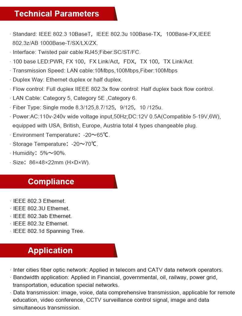 Fiber Optic Transmitter and Receiver Media DC-DC Converter