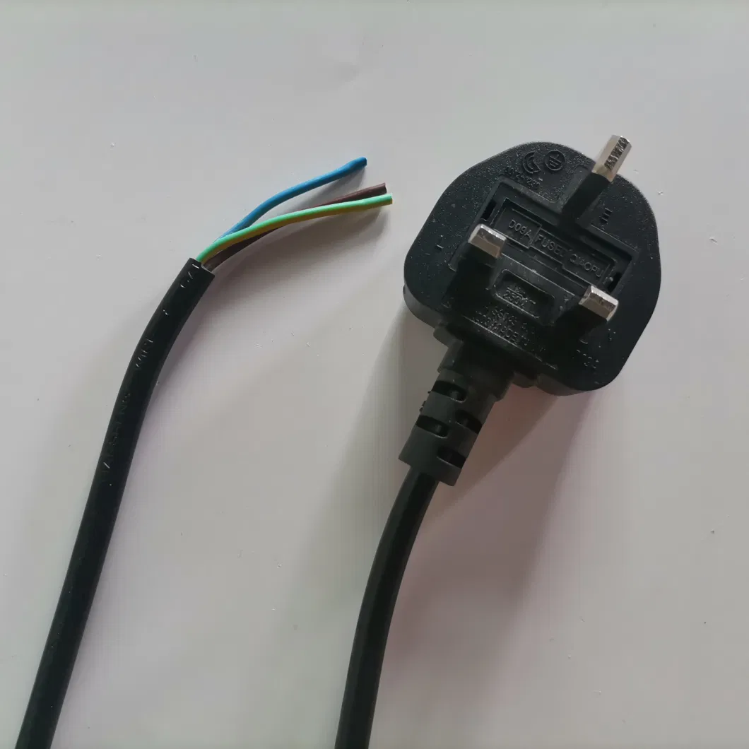 Electric Wire Terminal Connector Extension Cord Stripped Free End and Electrical Plug UK Power Cable