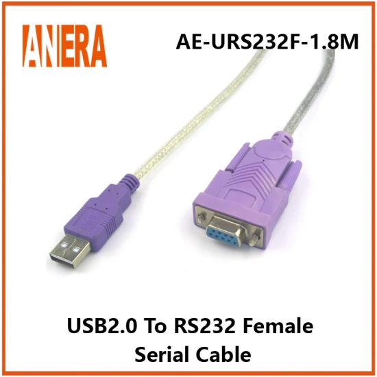 Anera Hot Selling 1m USB 2.0 to RS232 dB9 Female Serial Adapter Cable 1.8m with CD / Pl2303 Chipset